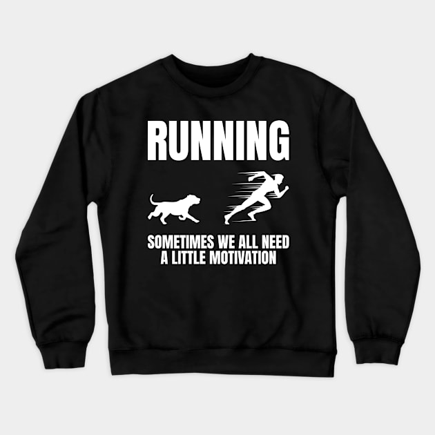 Running Motivation Dog Chase Funny American Pit Bull Terrier Tee Crewneck Sweatshirt by Shopinno Shirts